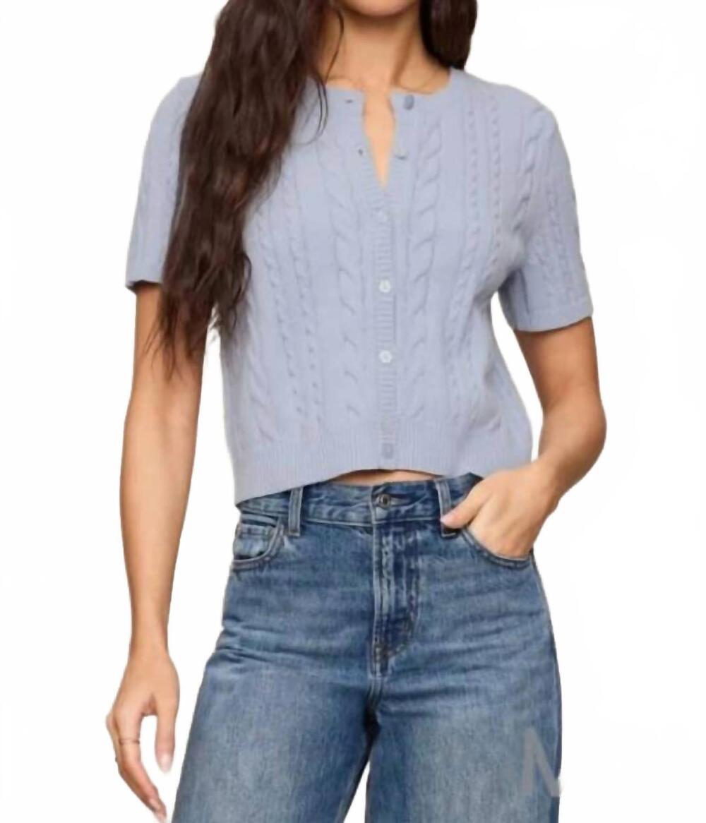 NEW Z SUPPLY cera short sleeve cardigan in blue